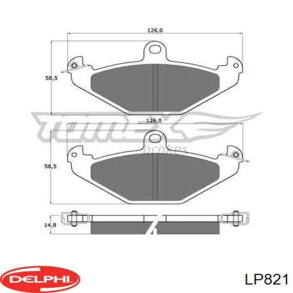 Купити LP821 Delphi Задні колодки