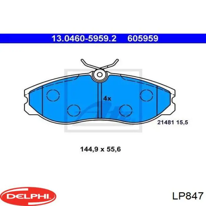 Купити LP847 Delphi Колодки гальмівні передні, дискові