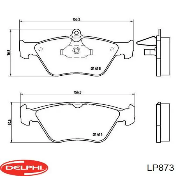 Передні тормозні колодки LP873 Delphi
