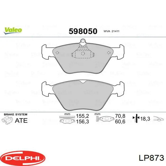Тормозні колодки Delphi LP873