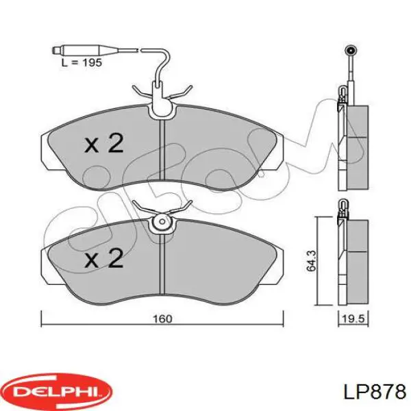Купити LP878 Delphi Колодки гальмівні передні, дискові