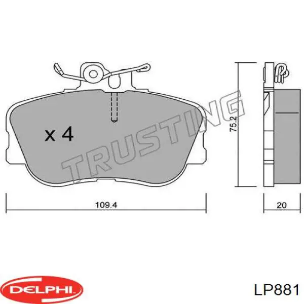 Гальмівні колодки Delphi LP881 ціна, від 28.88 USD