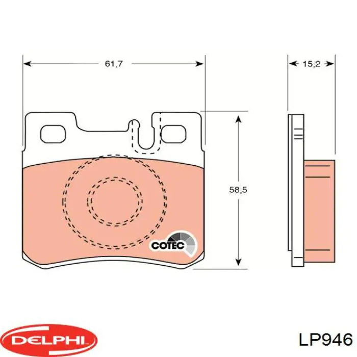 Колодки гальмові задні, дискові LP946 Delphi