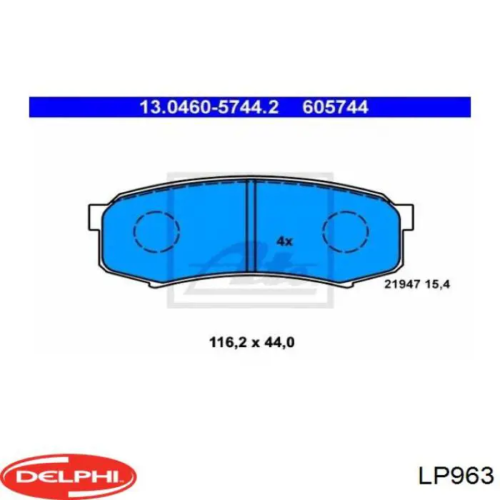 Купити LP963 Delphi Задні колодки