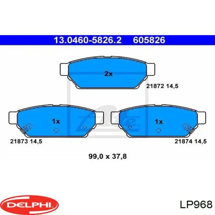 Купити LP968 Delphi Задні колодки