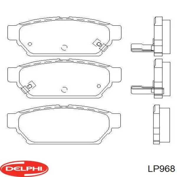 LP968 Delphi колодки гальмові задні, дискові
