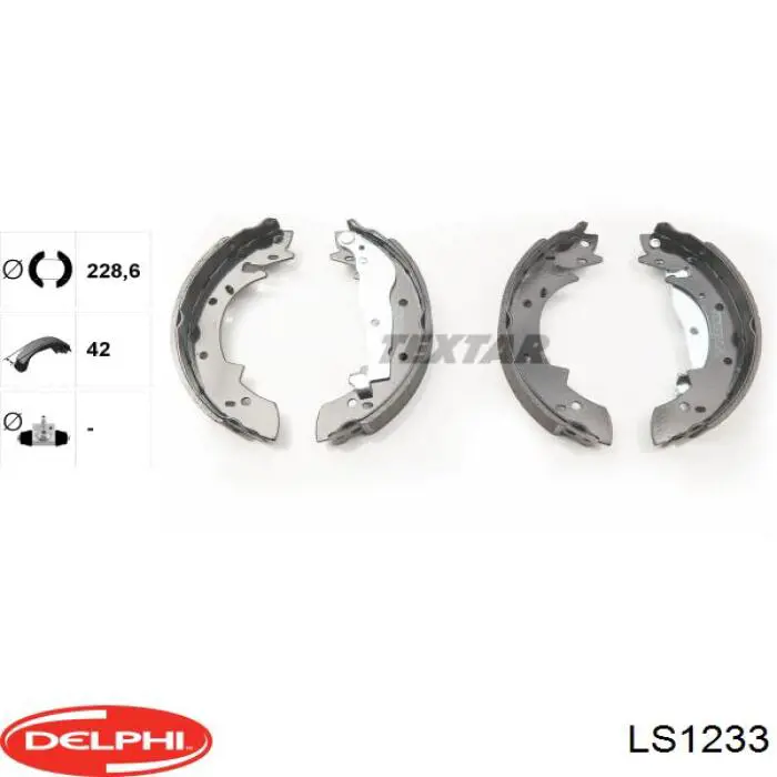 Купити LS1233 Delphi Колодки гальмові задні, барабанні