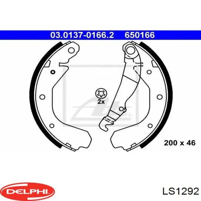 Колодки гальмові задні, барабанні Delphi LS1292 ціна, від 17.88 USD