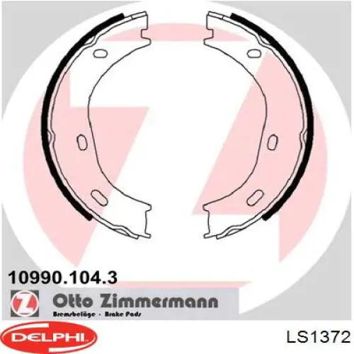 Колодки ручника/стоянкового гальма LS1372 Delphi