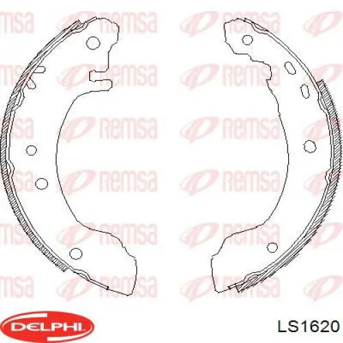 Колодки гальмові задні, барабанні LS1620 Delphi