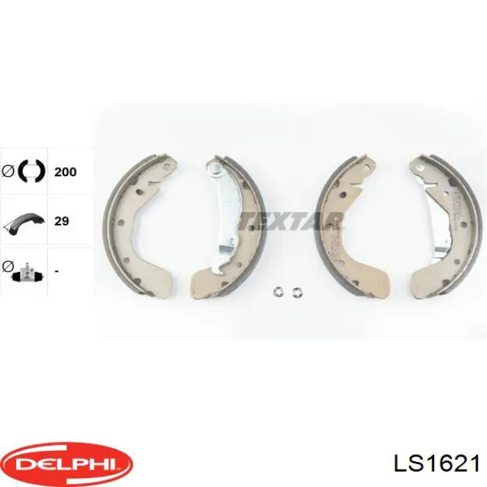 Купити LS1621 Delphi Колодки гальмові задні, барабанні
