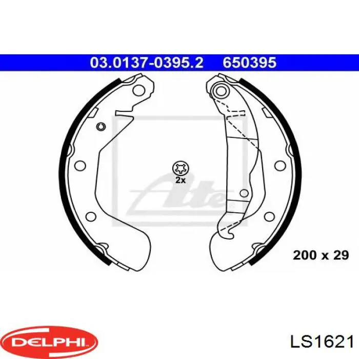 Колодки гальмові задні, барабанні Delphi LS1621 ціна, від 17.19 USD