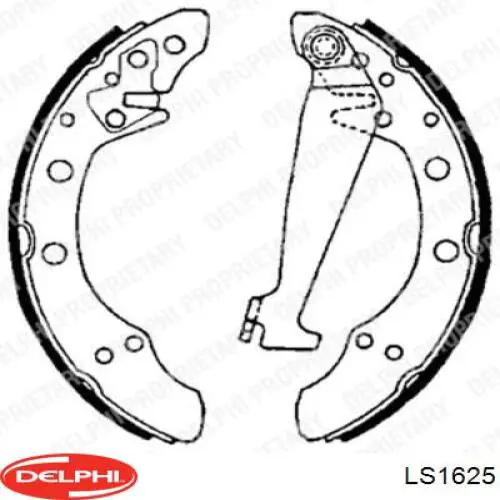 LS1625 Delphi колодки гальмові задні, барабанні