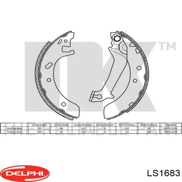 Купити LS1683 Delphi Колодки гальмові задні, барабанні