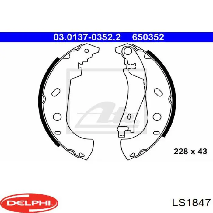 Колодки гальмові задні, барабанні LS1847 Delphi