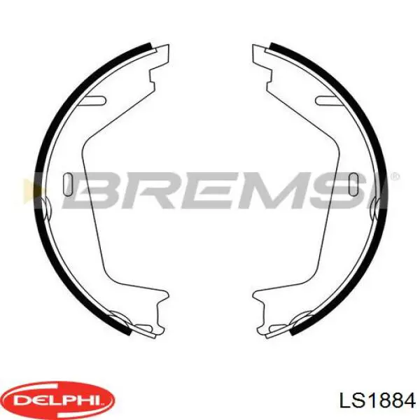 LS1884 Delphi Гальмівні колодки ручника