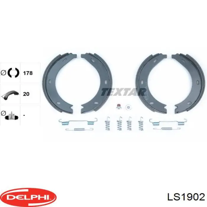 LS1902 Delphi Гальмівні колодки ручника