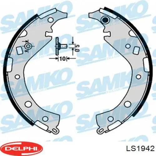 Колодки гальмові задні, барабанні LS1942 Delphi