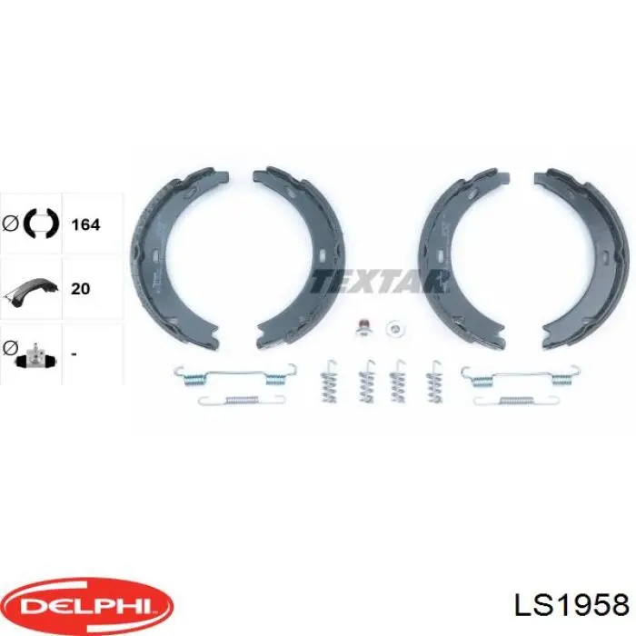 Колодки ручника / стоянкового гальма Delphi LS1958 ціна, від 17.47 USD