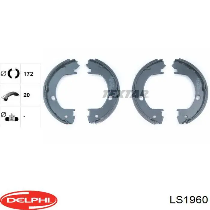 Колодки ручника/стоянкового гальма LS1960 Delphi