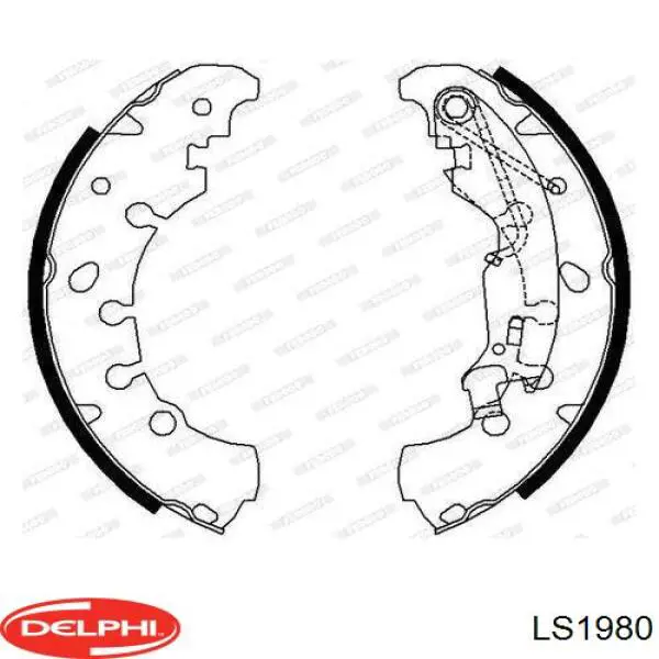 LS1980 Delphi колодки гальмові задні, барабанні