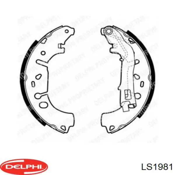 LS1981 Delphi Колодки гальмівні задні, барабанні