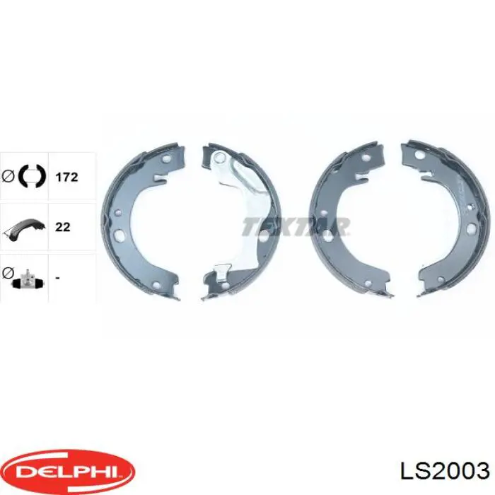 Колодки гальмові задні, барабанні Delphi LS2003 ціна, від 25.13 USD