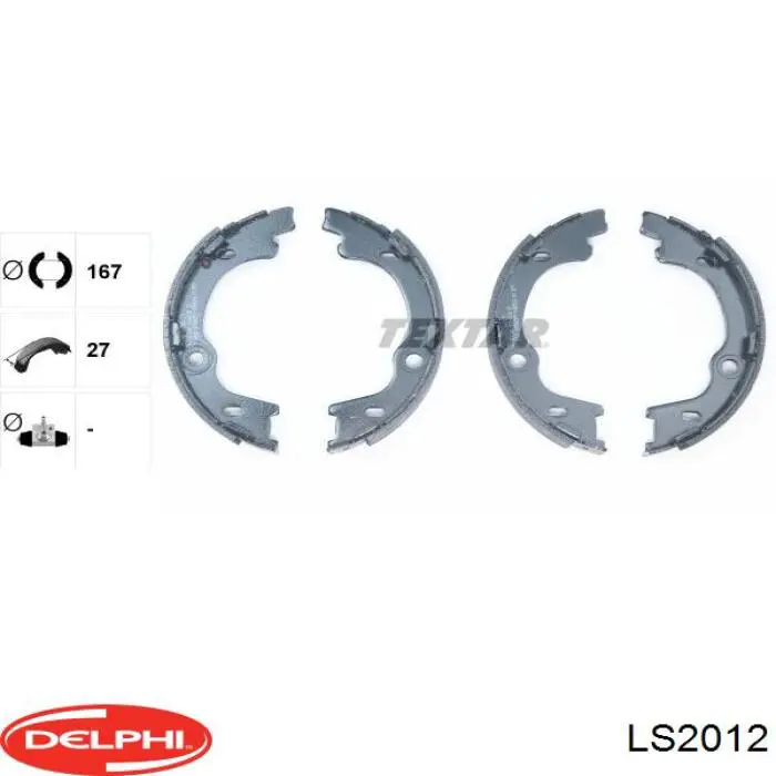Колодки ручника / стоянкового гальма Delphi LS2012 ціна, від 27.45 USD