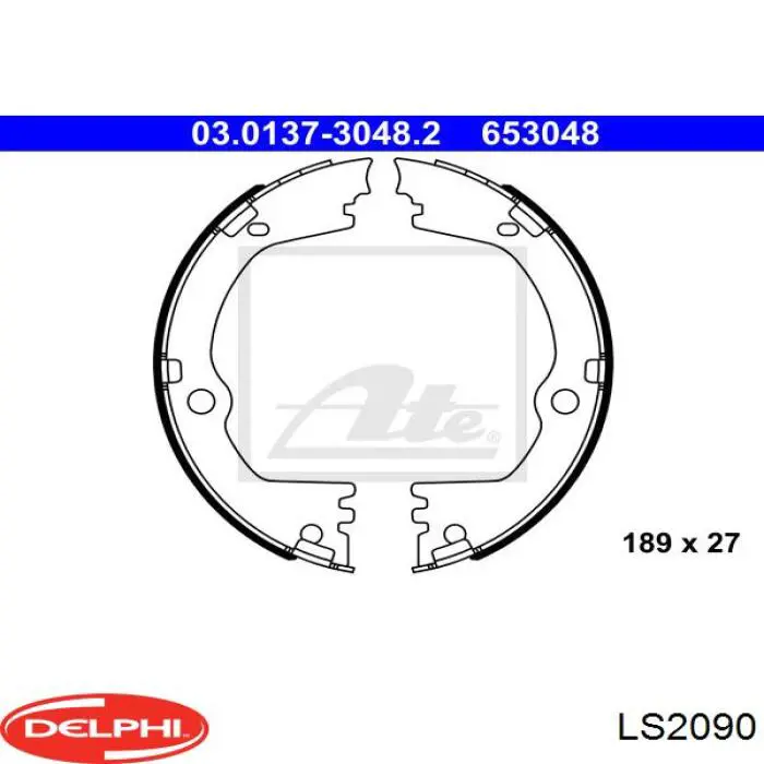 LS2090 Delphi Гальмівні колодки ручника