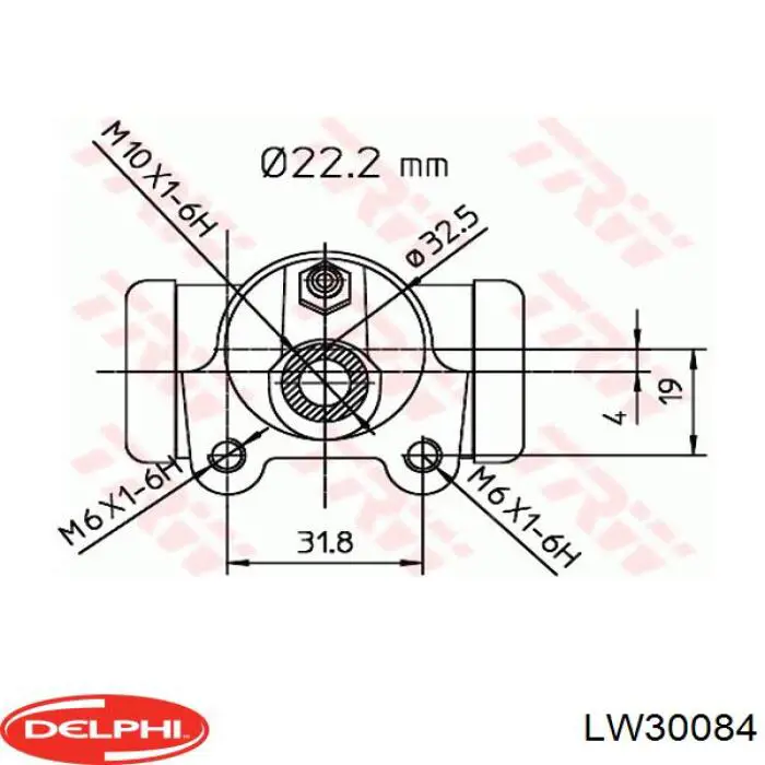 Купити LW30084 Delphi Циліндр гальмівний колісний/робітник, задній