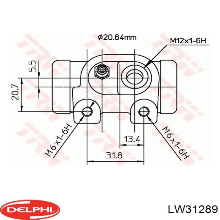 LW31289 Delphi циліндр гальмівний колісний/робітник, задній