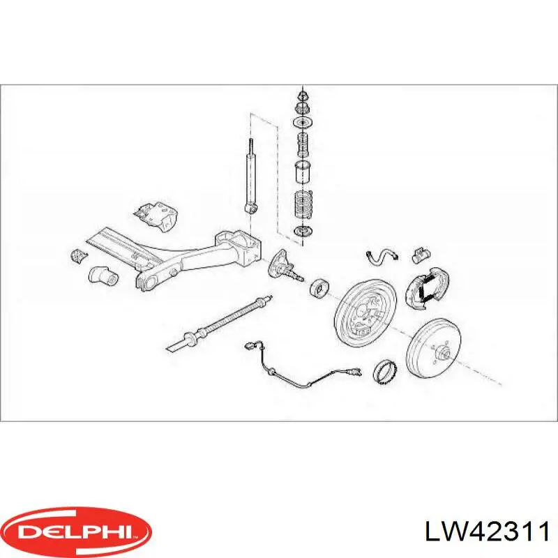 LW42311 Delphi циліндр гальмівний колісний/робітник, задній