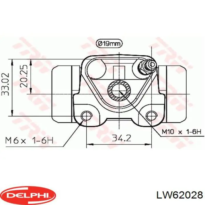 LW62028 Delphi циліндр гальмівний колісний/робітник, задній