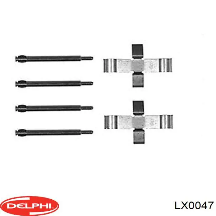 Купити LX0047 Delphi Комплект пружинок кріплення дискових колодок, передніх