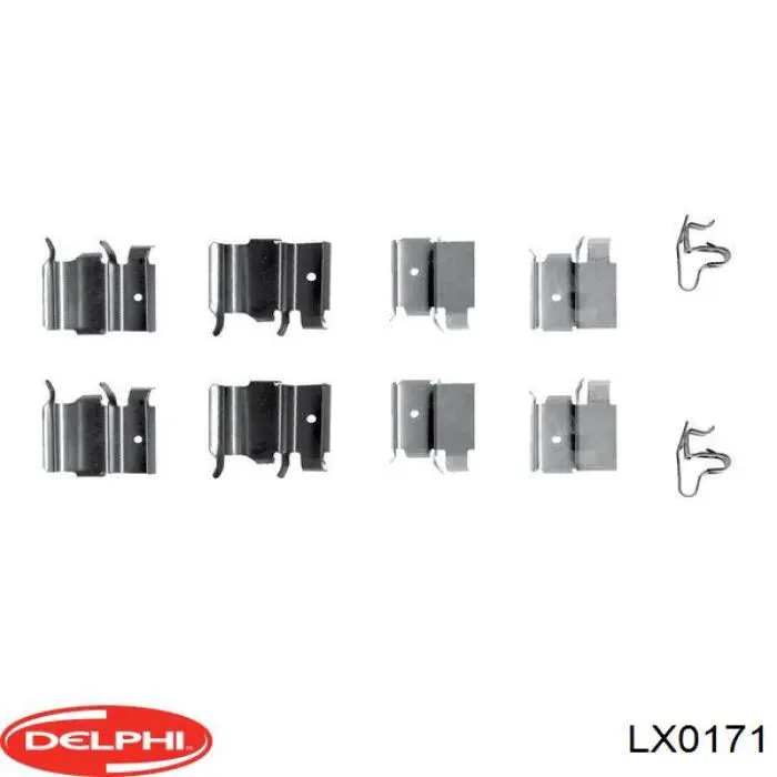 LX0171 Delphi Комплект пружинок кріплення дискових колодок, передніх