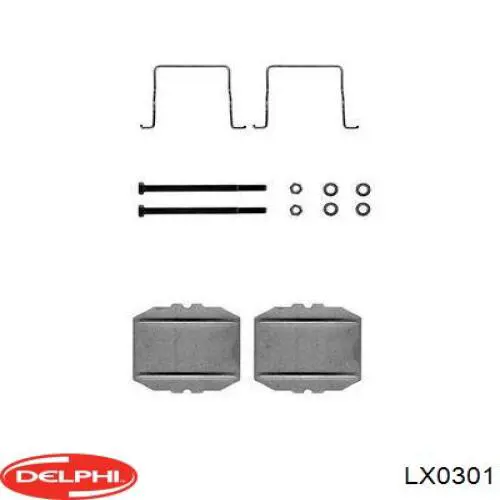 LX0301 Delphi комплект пружинок кріплення дискових колодок, передніх