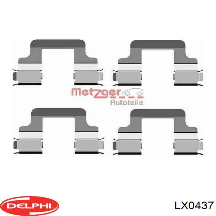 LX0437 Delphi комплект пружинок кріплення дискових колодок, задніх