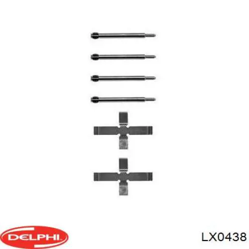 LX0438 Delphi комплект пружинок кріплення дискових колодок, задніх