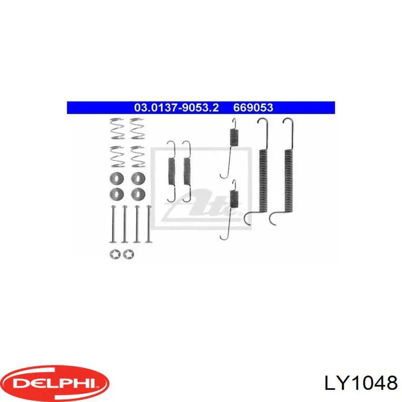 LY1048 Delphi монтажний комплект задніх барабанних колодок