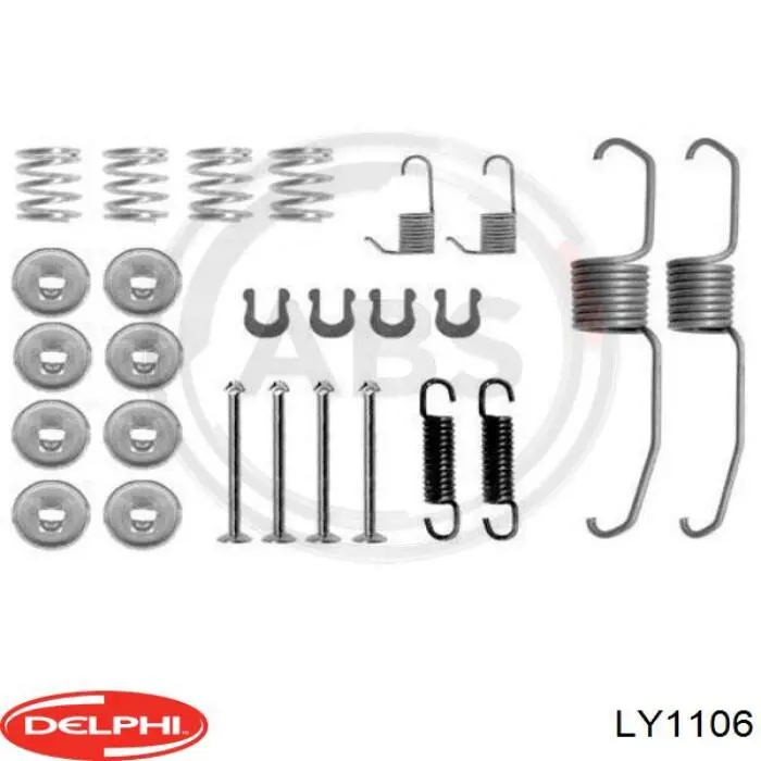 Купити LY1106 Delphi Монтажний комплект задніх барабанних колодок