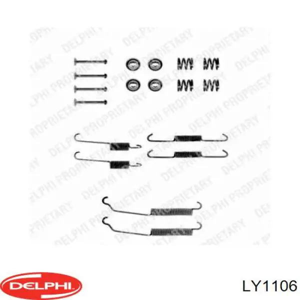 LY1106 Delphi монтажний комплект задніх барабанних колодок