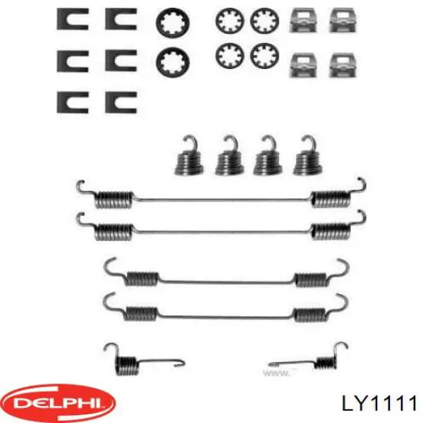 Монтажний комплект задніх барабанних колодок Delphi LY1111 ціна, від 7.53 USD