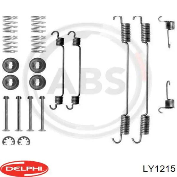 Монтажний комплект задніх барабанних колодок Delphi LY1215 ціна, від 8.87 USD