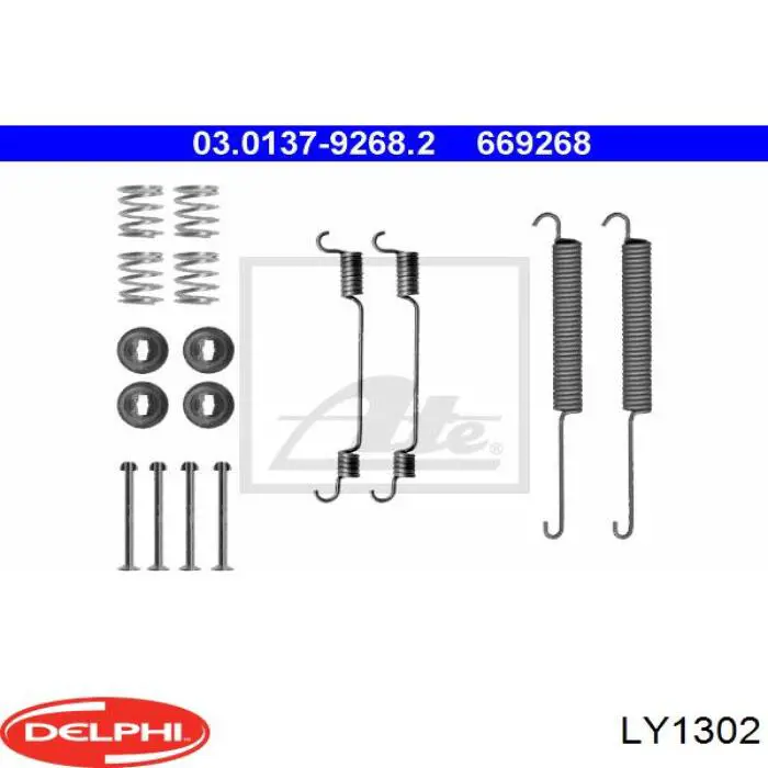LY1302 Delphi монтажний комплект задніх барабанних колодок
