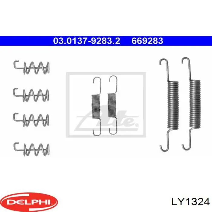 Монтажний комплект задніх барабанних колодок Delphi LY1324 ціна, від 3.12 USD