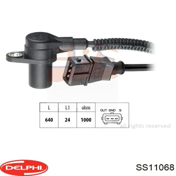 Датчик обертів колінвалу Delphi SS11068 ціна, від 20.46 USD