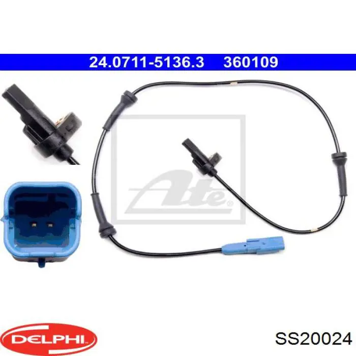 SS20024 Delphi Датчик АБС (ABS) задній