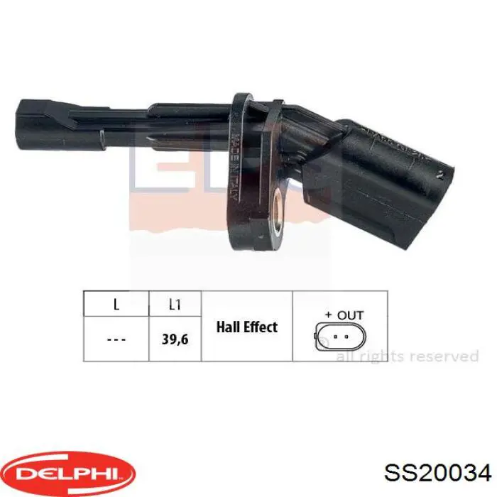 Датчик АБС (ABS) задній правий Delphi SS20034 ціна, від 17.40 USD