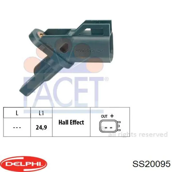 Купити SS20095 Delphi Датчик АБС (ABS) передній