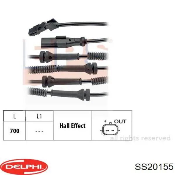 Датчик ABS передній Delphi SS20155 ціна, від 24.95 USD